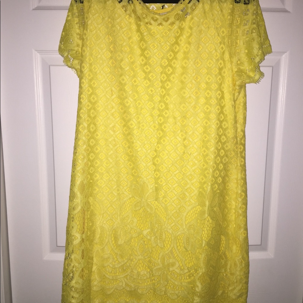 Yellow lace dress